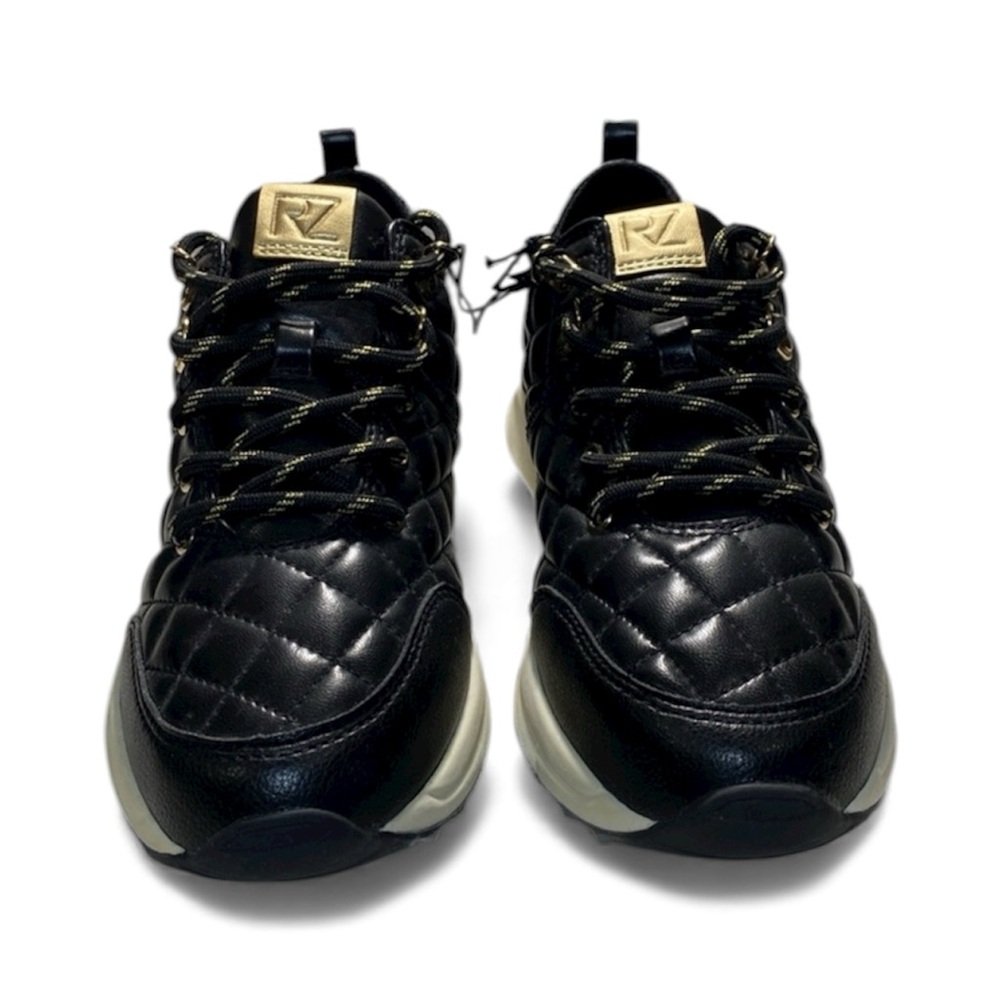 Rachel Zoe XOXO Black Quilted Leather Sneakers Women’s 8 New